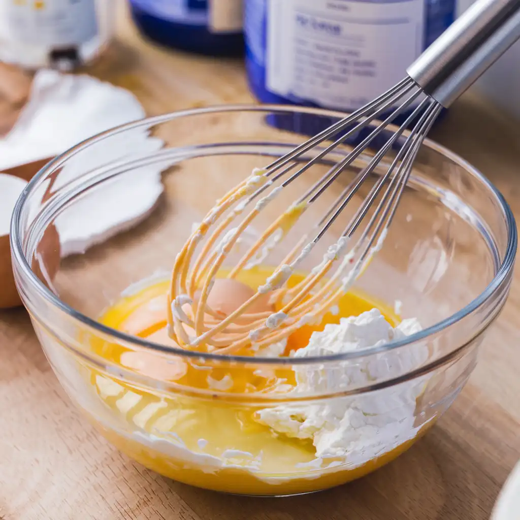 Whisking Ingredients for High-Protein Scrambled Eggs