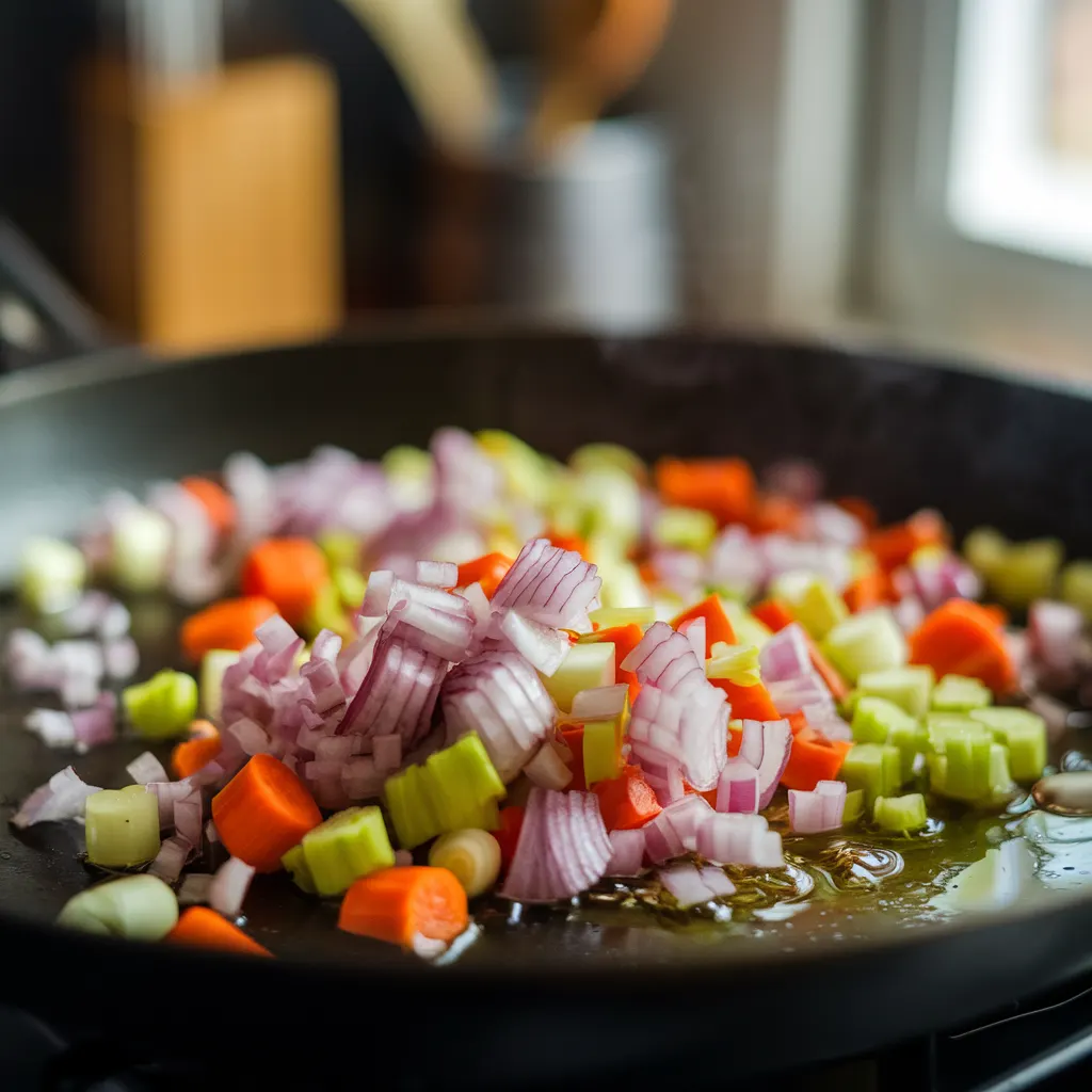 Sautéing the Vegetables for Bolognese