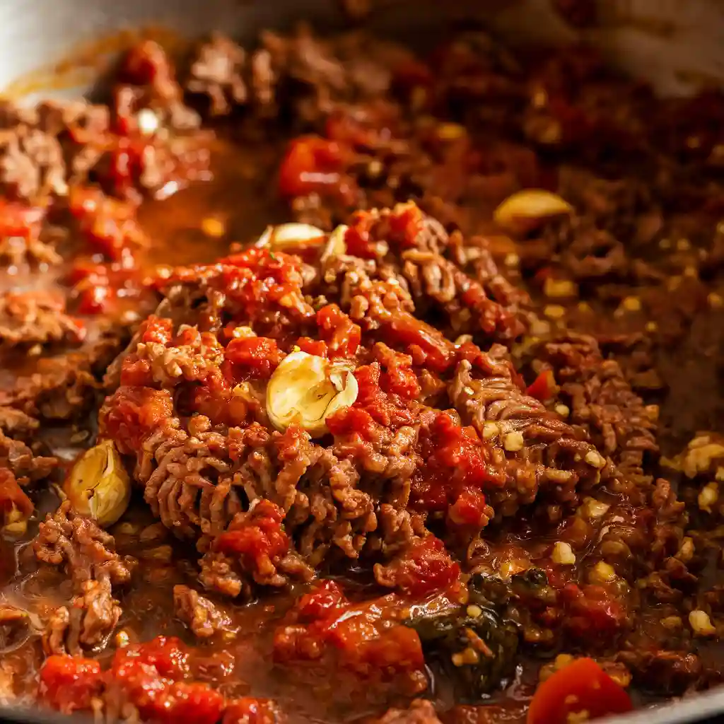 Browning the Meat for Bolognese